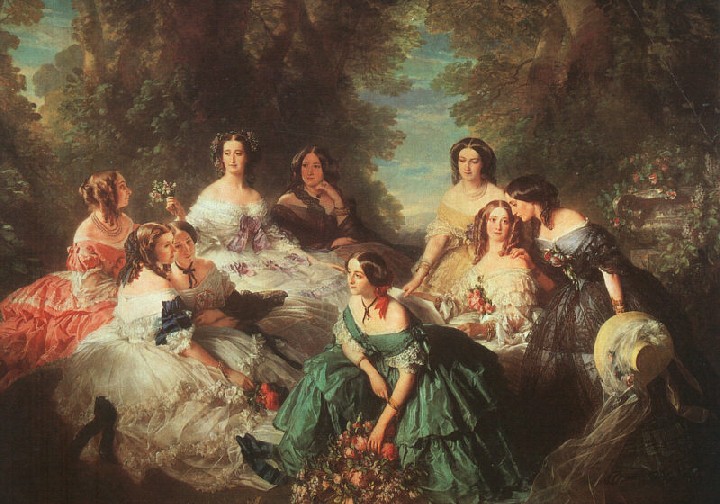 Empress Eugénie Surrounded by her Ladies in Waiting  by Winterhalter