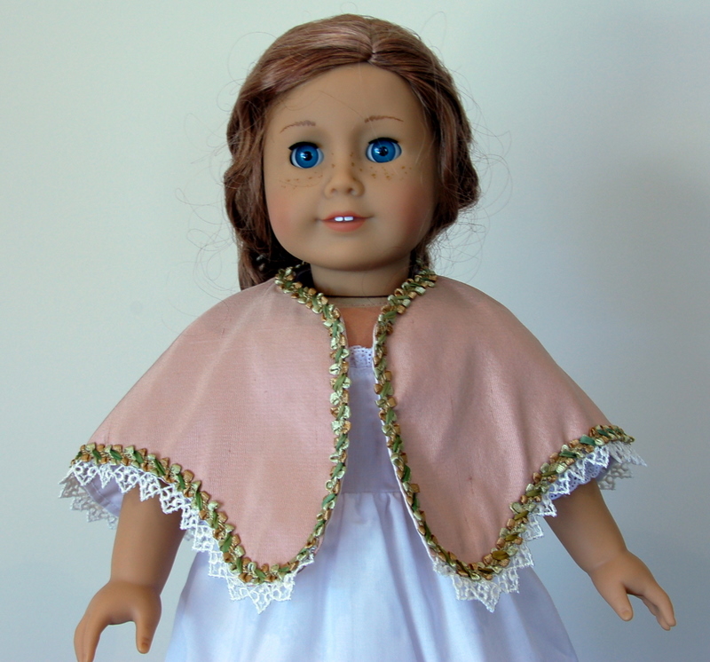 front view of a late victorian american girl doll capelet
