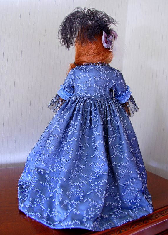The back of an american girl rococo dress