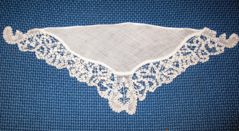An 18th Century lace trimmed kerchief for an American Girl Doll