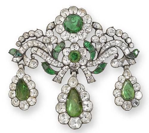 A paste girandole brooch, 2nd half of the 18th century